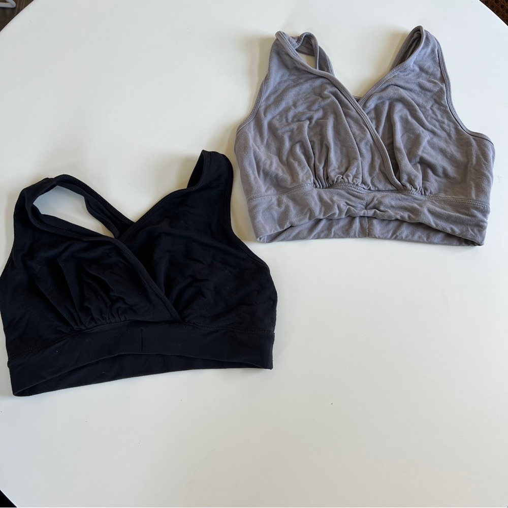 2 Bundled Kindred Bravely XL-B Gray and Black (Pair) Maternity Bras